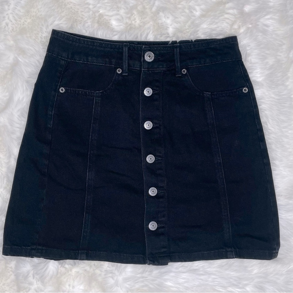 Black Jean Mini Skirt- American Eagle